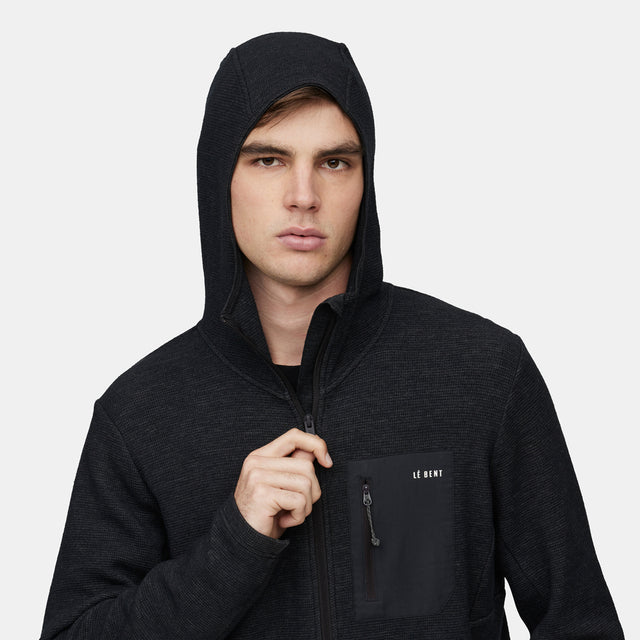 Mens Sentinel Midweight Waffle Knit Zip Hoody